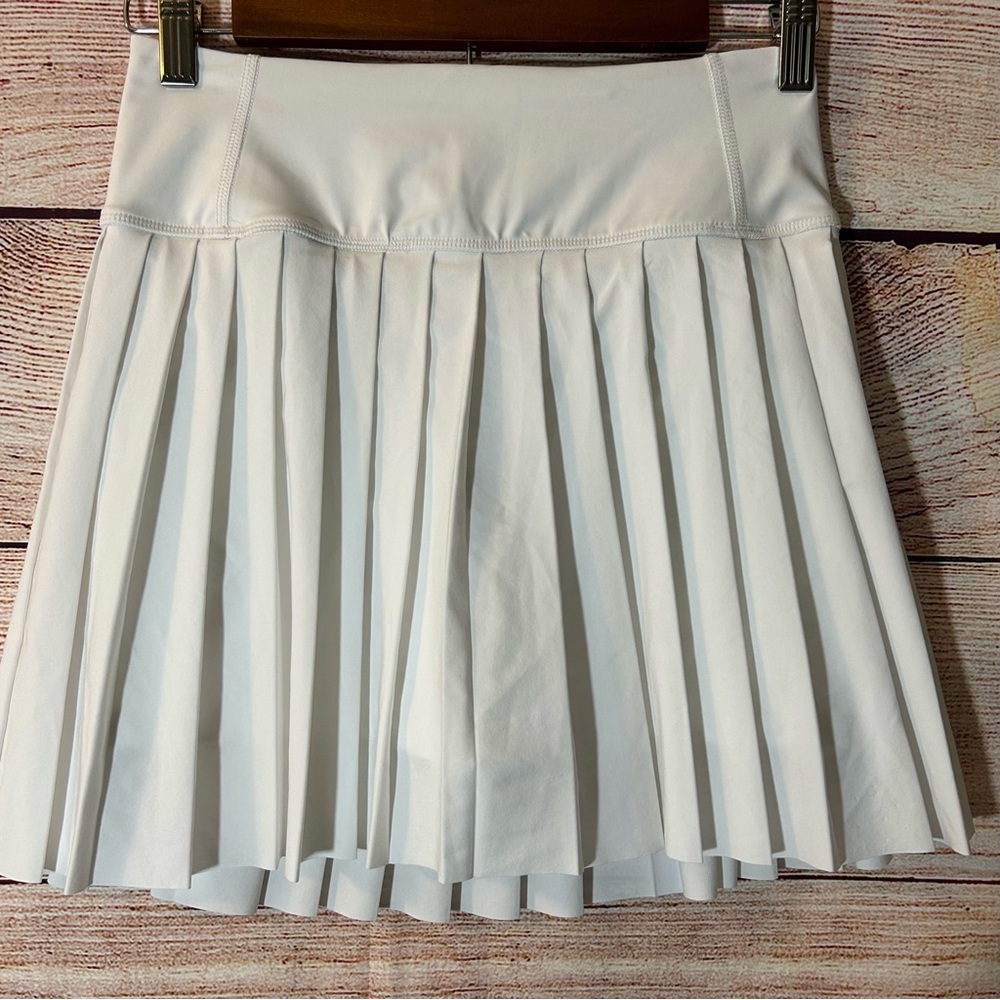 Athleta White Pleated Skirt